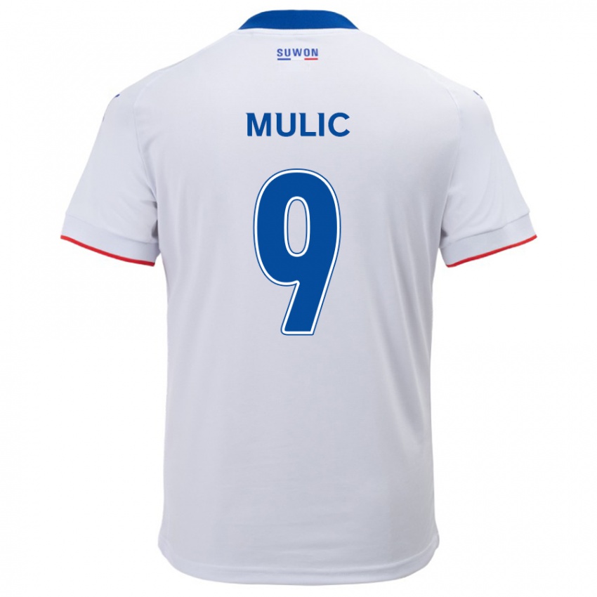 Mænd Fejsal Mulic #9 Hvid Blå Udebane Spillertrøjer 2024/25 Trøje T-Shirt