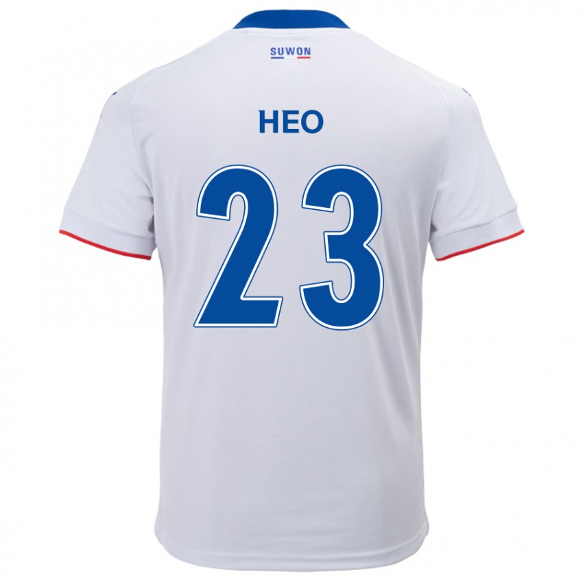 Mænd Hwan Heo #23 Hvid Blå Udebane Spillertrøjer 2024/25 Trøje T-Shirt