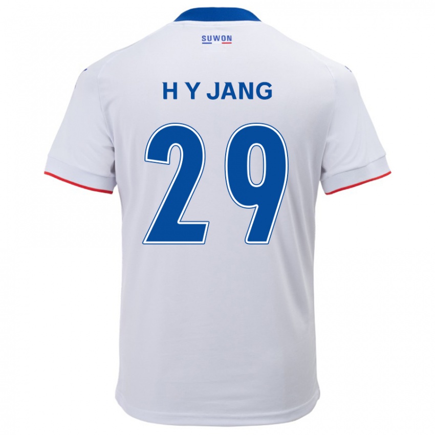 Mænd Yo-Han Jang #29 Hvid Blå Udebane Spillertrøjer 2024/25 Trøje T-Shirt