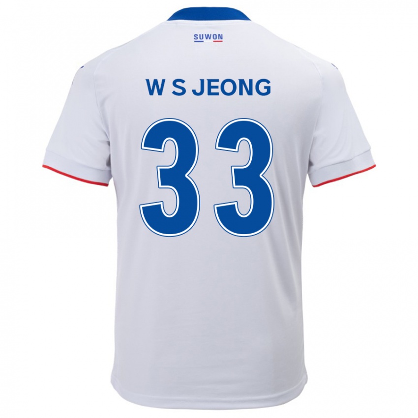 Mænd Seo-Woo Jeong #33 Hvid Blå Udebane Spillertrøjer 2024/25 Trøje T-Shirt