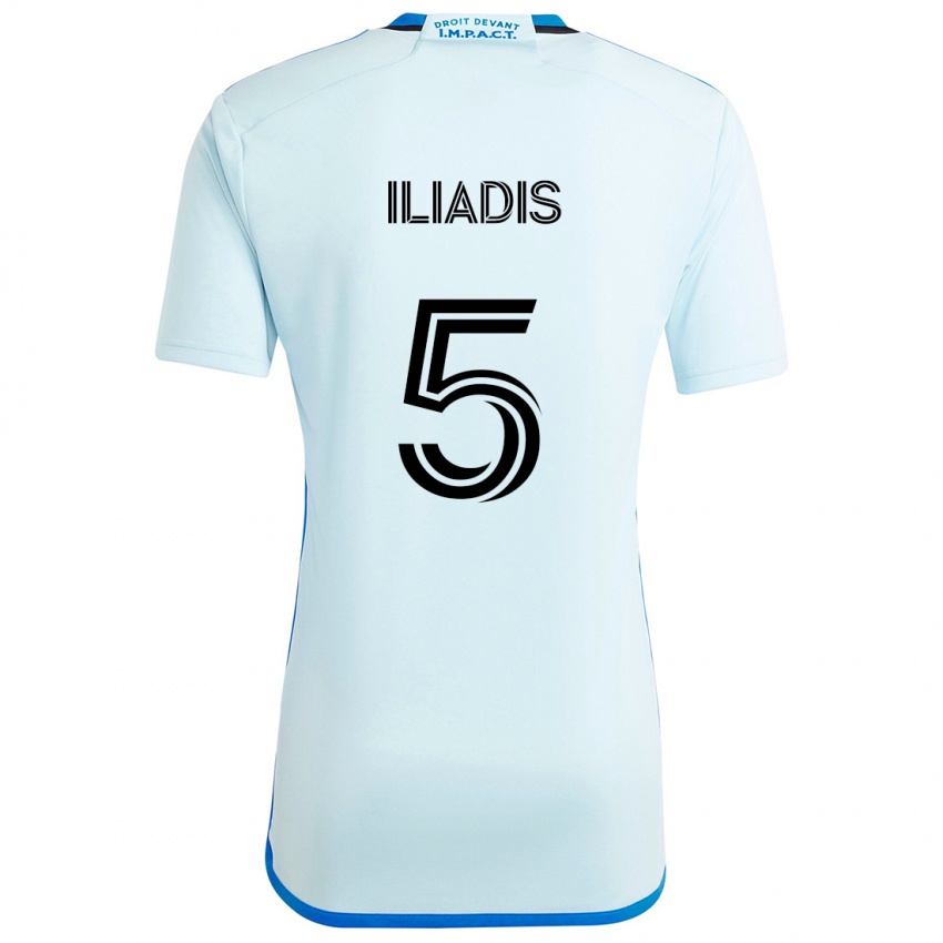 Mænd Ilias Iliadis #5 Isblå Udebane Spillertrøjer 2024/25 Trøje T-Shirt