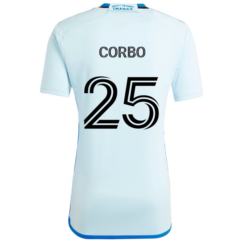 Mænd Gabriele Corbo #25 Isblå Udebane Spillertrøjer 2024/25 Trøje T-Shirt