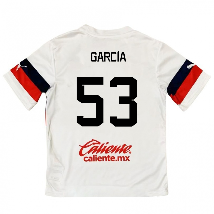 Mænd Uziel García #53 Hvid Rød Udebane Spillertrøjer 2024/25 Trøje T-Shirt