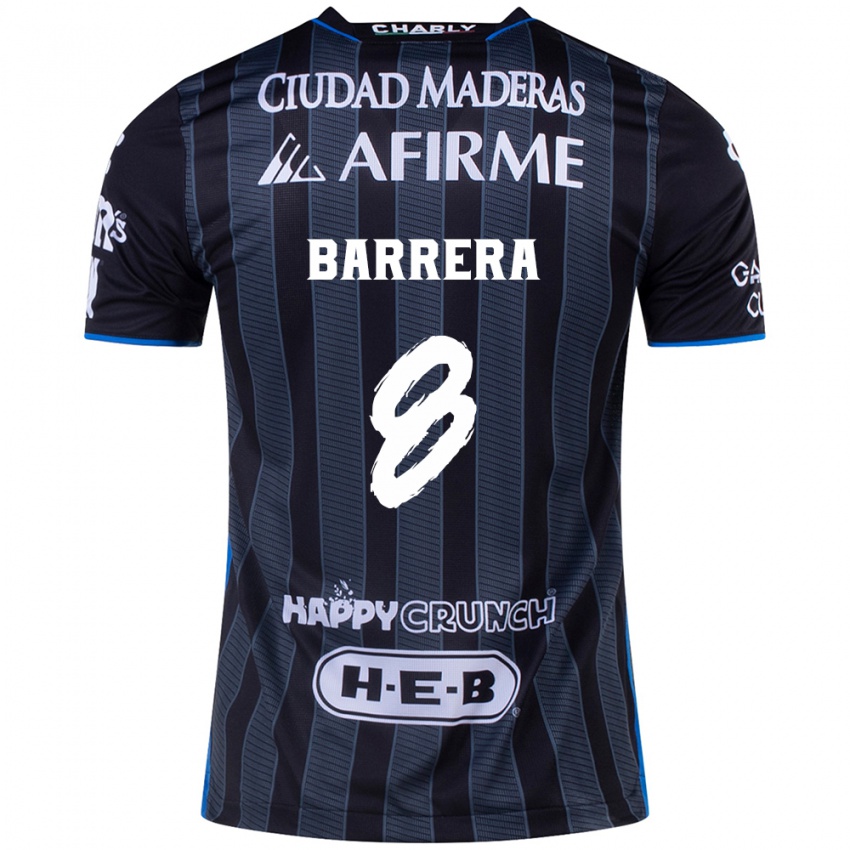 Mænd Pablo Barrera #8 Hvid Sort Udebane Spillertrøjer 2024/25 Trøje T-Shirt