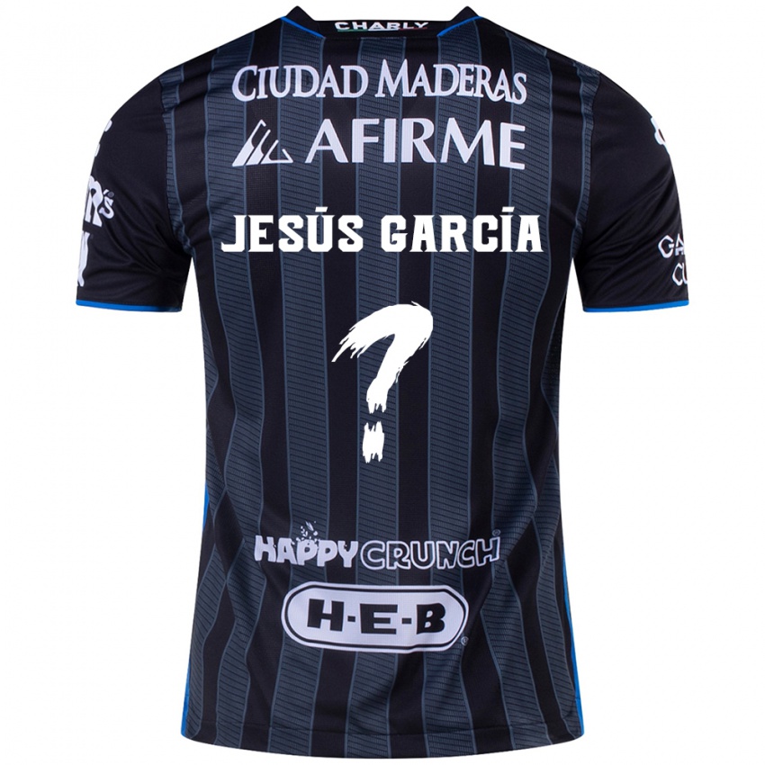 Mænd Jesús García #0 Hvid Sort Udebane Spillertrøjer 2024/25 Trøje T-Shirt