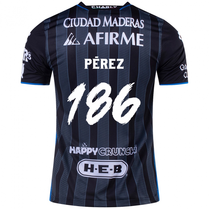 Mænd José Pérez #186 Hvid Sort Udebane Spillertrøjer 2024/25 Trøje T-Shirt