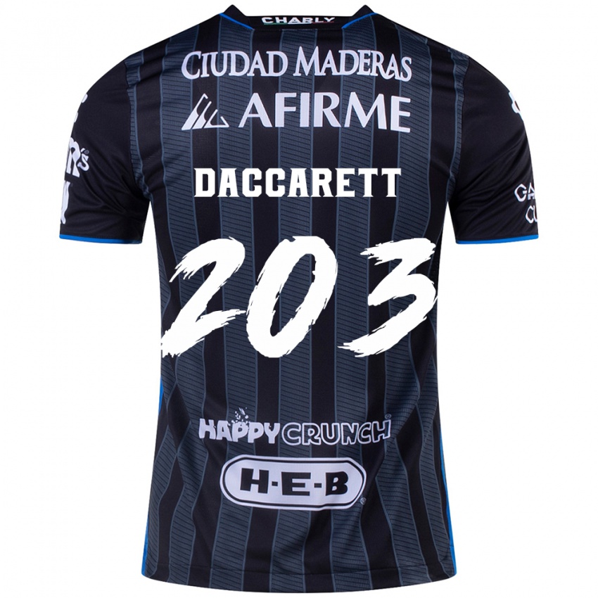 Mænd Juan Daccarett #203 Hvid Sort Udebane Spillertrøjer 2024/25 Trøje T-Shirt