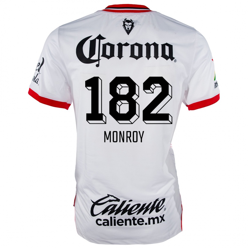 Mænd Brayan Monroy #182 Hvid Rød Udebane Spillertrøjer 2024/25 Trøje T-Shirt