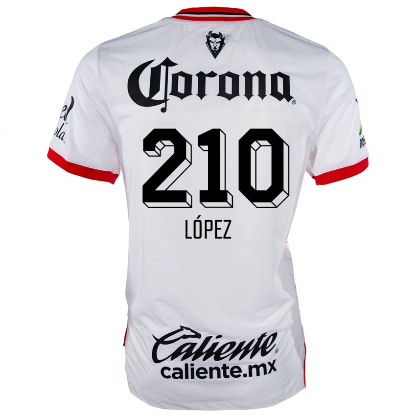 Mænd Juan López #210 Hvid Rød Udebane Spillertrøjer 2024/25 Trøje T-Shirt