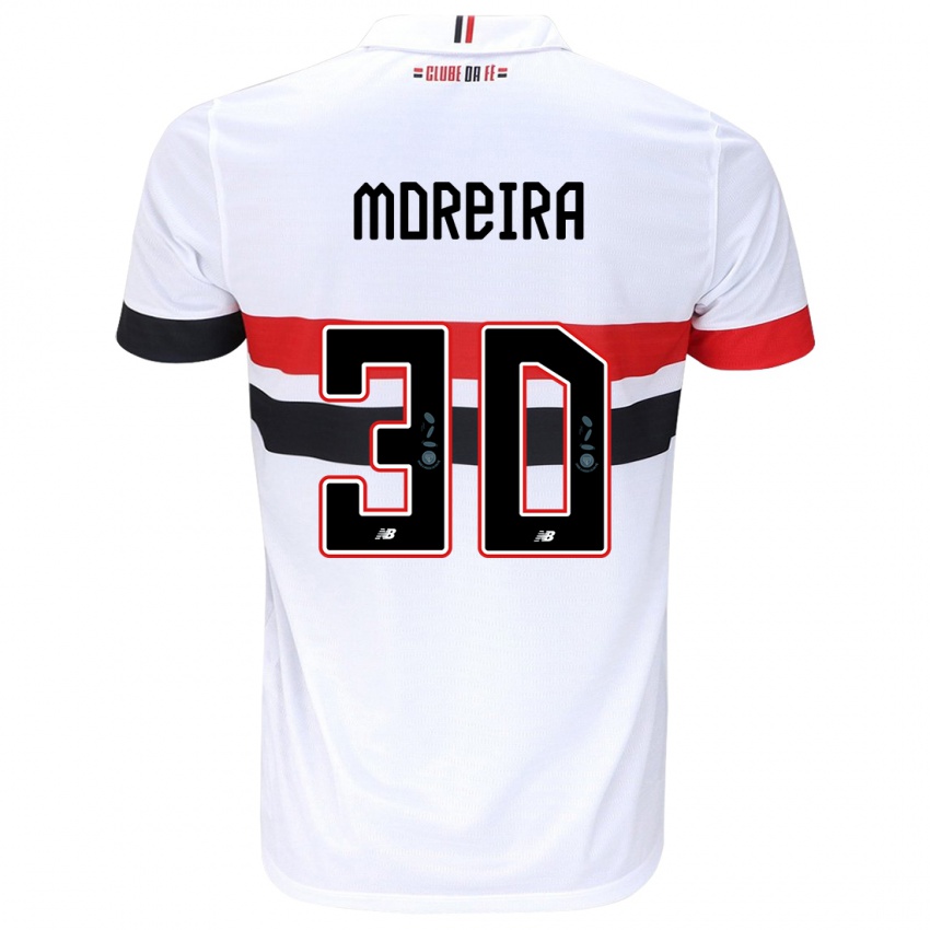 Kvinder João Moreira #30 Hvid Rød Sort Hjemmebane Spillertrøjer 2024/25 Trøje T-Shirt