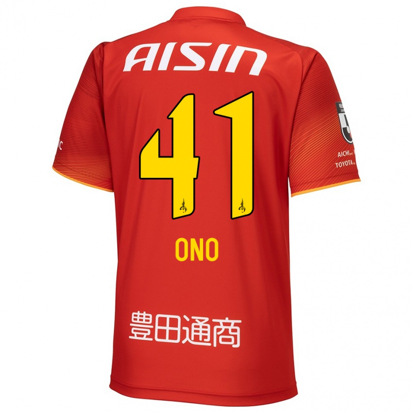 Kvinder Masahito Ono #41 Rød Hvid Gul Hjemmebane Spillertrøjer 2024/25 Trøje T-Shirt