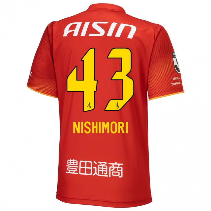 Kvinder Yuto Nishimori #43 Rød Hvid Gul Hjemmebane Spillertrøjer 2024/25 Trøje T-Shirt