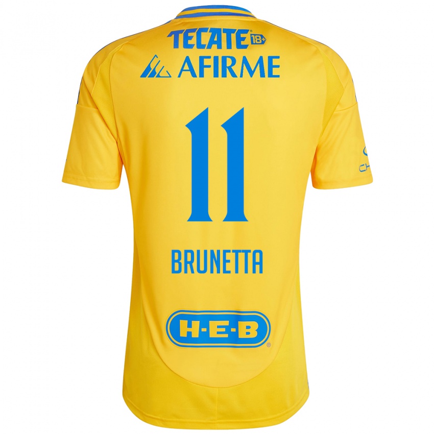 Kvinder Juan Brunetta #11 Guld Gul Hjemmebane Spillertrøjer 2024/25 Trøje T-Shirt