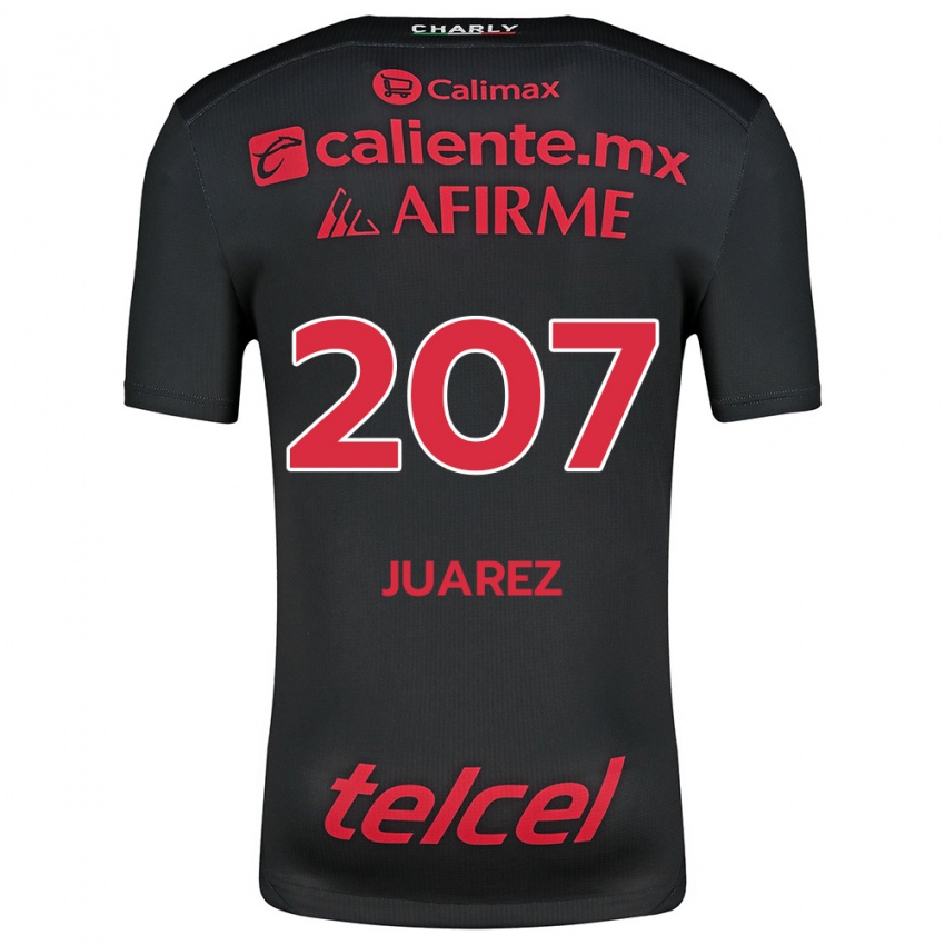 Kvinder José Juárez #207 Sort Rød Hjemmebane Spillertrøjer 2024/25 Trøje T-Shirt