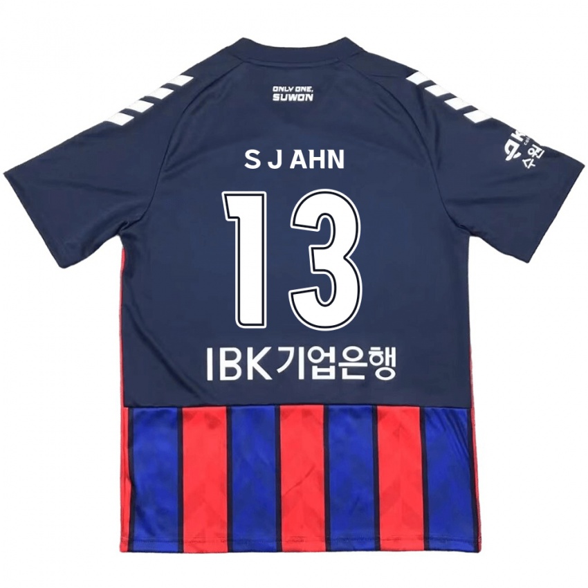 Kvinder Jun-Su Ahn #13 Blå Rød Hjemmebane Spillertrøjer 2024/25 Trøje T-Shirt