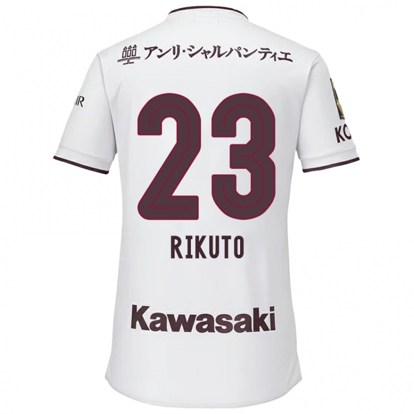 Kvinder Rikuto Hirose #23 Hvid Rød Udebane Spillertrøjer 2024/25 Trøje T-Shirt