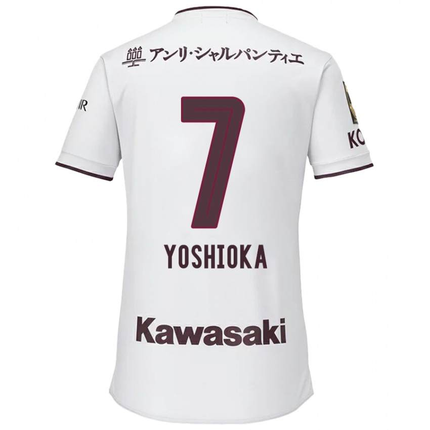 Kvinder Ran Yoshioka #7 Hvid Rød Udebane Spillertrøjer 2024/25 Trøje T-Shirt