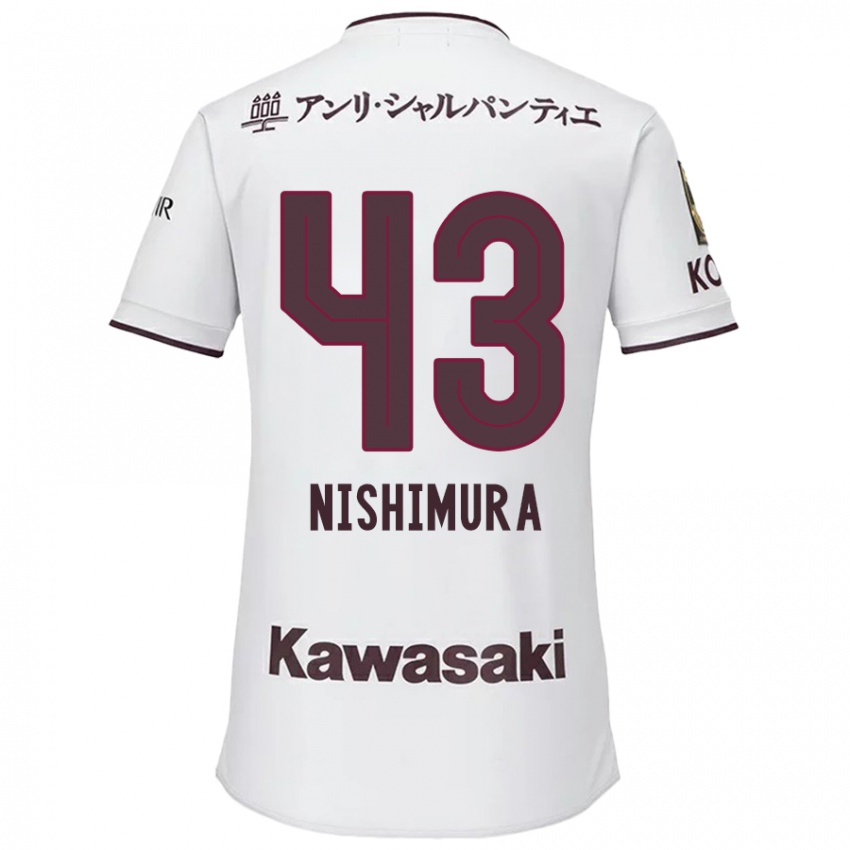 Kvinder Nagi Nishimura #43 Hvid Rød Udebane Spillertrøjer 2024/25 Trøje T-Shirt