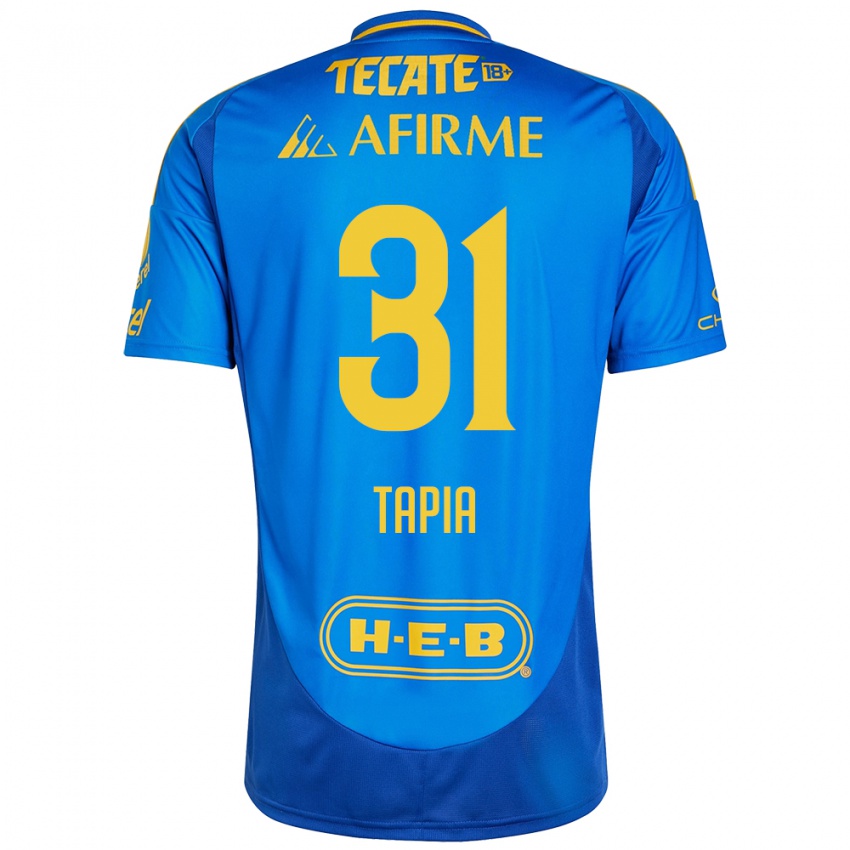 Kvinder Fernando Tapia #31 Blå Gul Udebane Spillertrøjer 2024/25 Trøje T-Shirt