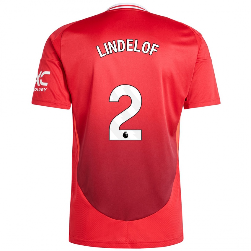 Børn Victor Lindelof #2 Lyse Rødt Hjemmebane Spillertrøjer 2024/25 Trøje T-Shirt