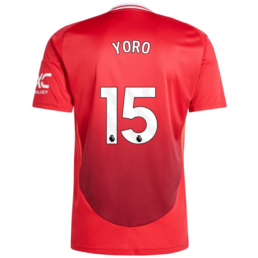 Børn Leny Yoro #15 Lyse Rødt Hjemmebane Spillertrøjer 2024/25 Trøje T-Shirt