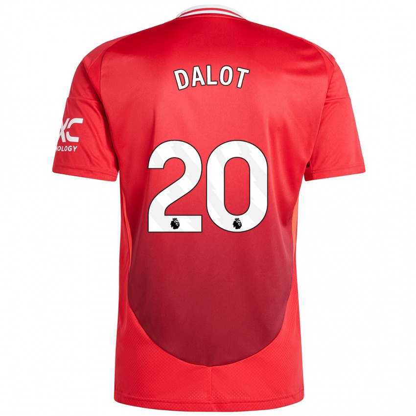 Børn Diogo Dalot #20 Lyse Rødt Hjemmebane Spillertrøjer 2024/25 Trøje T-Shirt