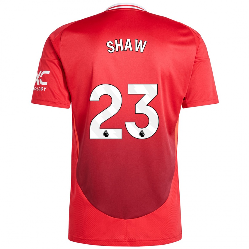 Børn Luke Shaw #23 Lyse Rødt Hjemmebane Spillertrøjer 2024/25 Trøje T-Shirt