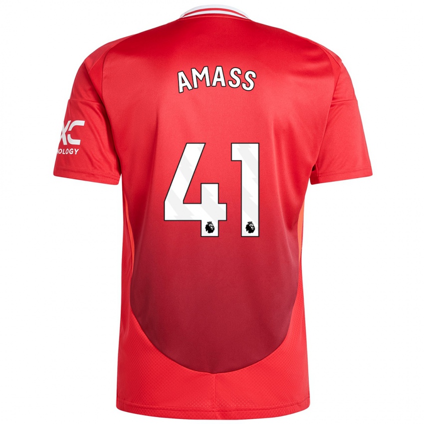 Børn Harry Amass #41 Lyse Rødt Hjemmebane Spillertrøjer 2024/25 Trøje T-Shirt