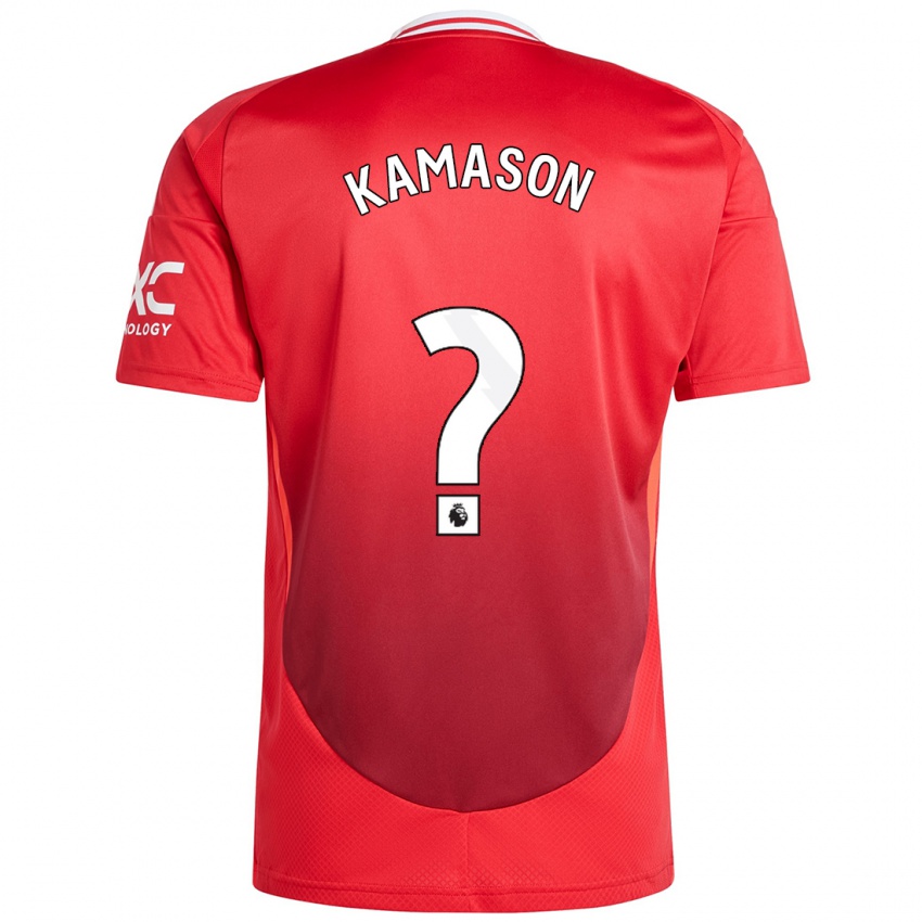 Børn Jaydan Kamason #0 Lyse Rødt Hjemmebane Spillertrøjer 2024/25 Trøje T-Shirt