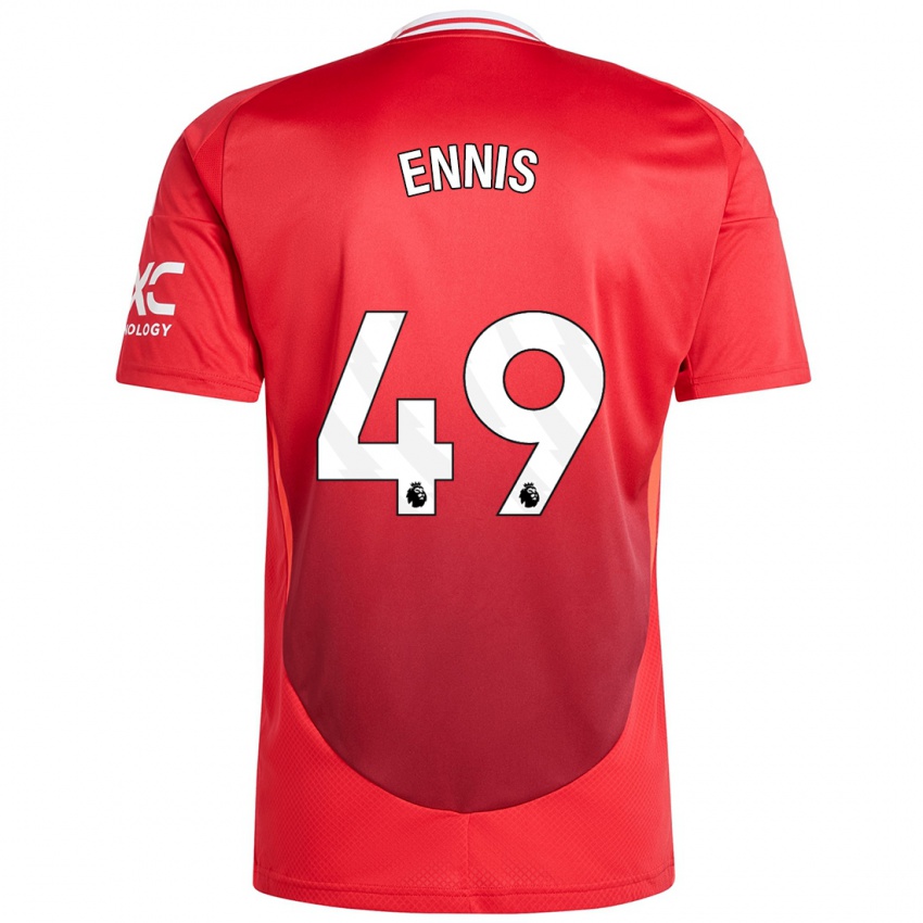 Børn Ethan Ennis #49 Lyse Rødt Hjemmebane Spillertrøjer 2024/25 Trøje T-Shirt