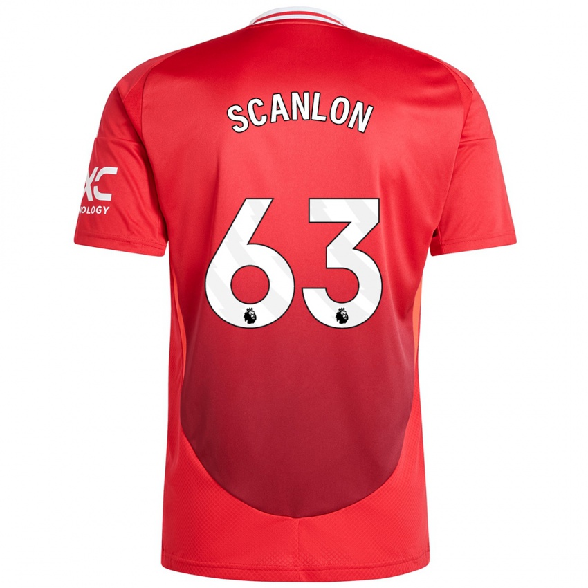 Børn James Scanlon #63 Lyse Rødt Hjemmebane Spillertrøjer 2024/25 Trøje T-Shirt