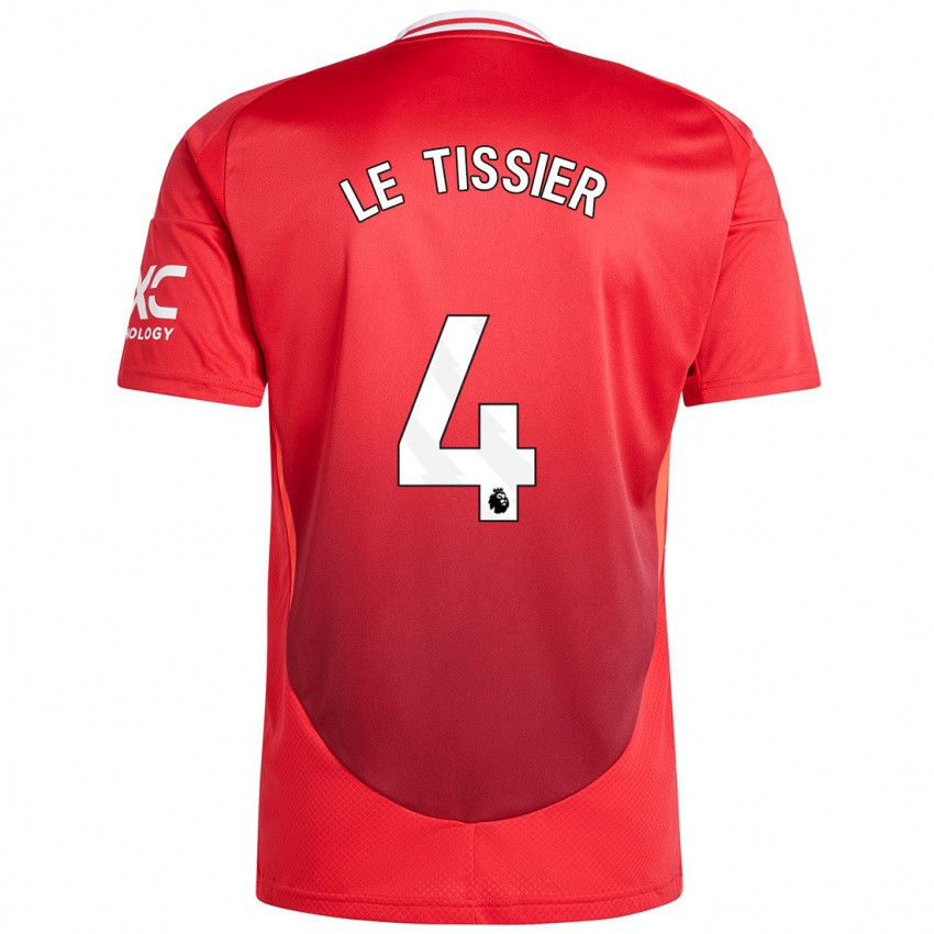 Børn Maya Le Tissier #4 Lyse Rødt Hjemmebane Spillertrøjer 2024/25 Trøje T-Shirt