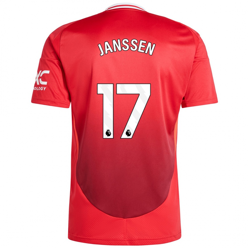 Børn Dominique Janssen #17 Lyse Rødt Hjemmebane Spillertrøjer 2024/25 Trøje T-Shirt