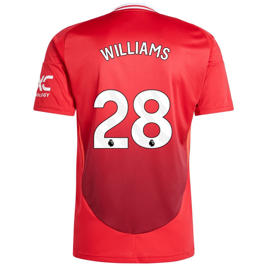 Børn Rachel Williams #28 Lyse Rødt Hjemmebane Spillertrøjer 2024/25 Trøje T-Shirt