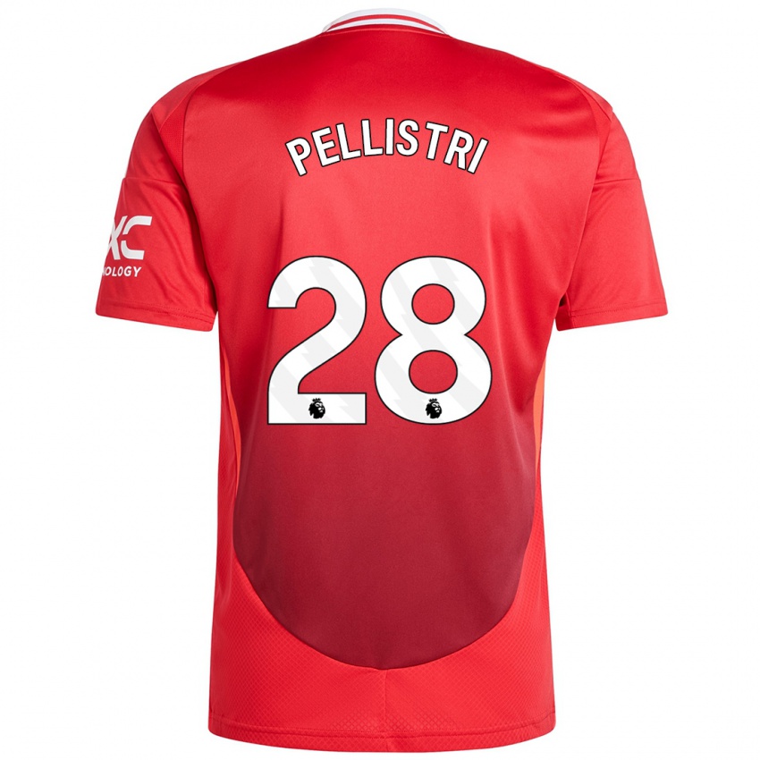 Børn Facundo Pellistri #28 Lyse Rødt Hjemmebane Spillertrøjer 2024/25 Trøje T-Shirt