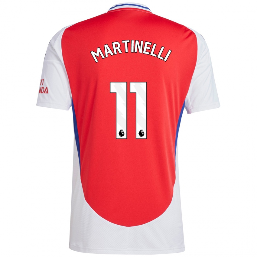 Børn Gabriel Martinelli #11 Rød Hvid Hjemmebane Spillertrøjer 2024/25 Trøje T-Shirt