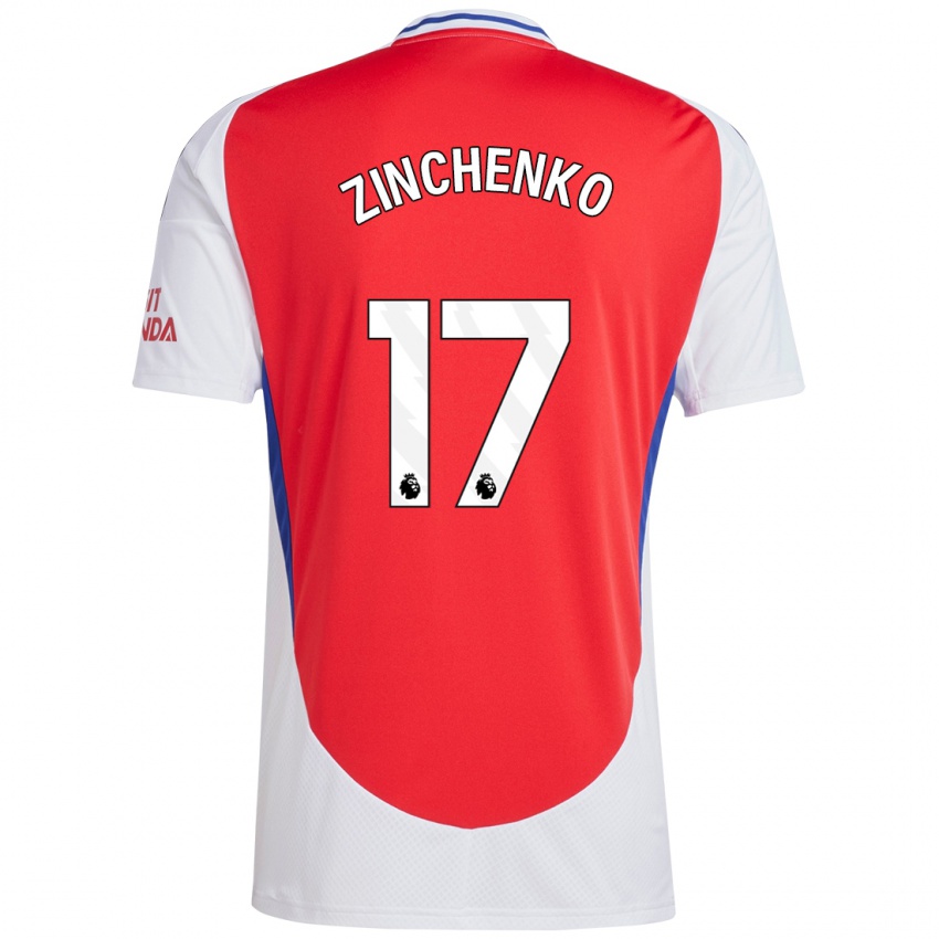 Børn Oleksandr Zinchenko #17 Rød Hvid Hjemmebane Spillertrøjer 2024/25 Trøje T-Shirt