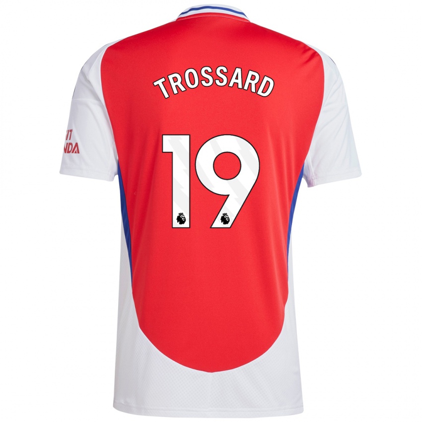 Børn Leandro Trossard #19 Rød Hvid Hjemmebane Spillertrøjer 2024/25 Trøje T-Shirt