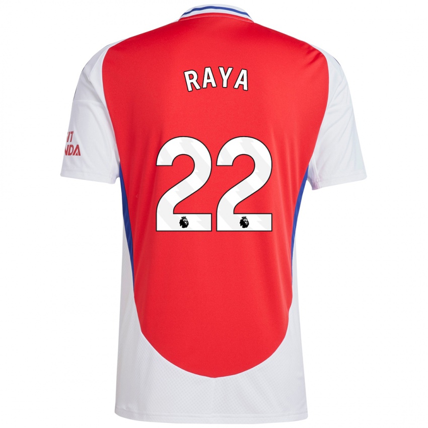 Børn David Raya #22 Rød Hvid Hjemmebane Spillertrøjer 2024/25 Trøje T-Shirt