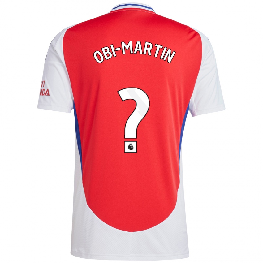 Børn Chido Obi-Martin #0 Rød Hvid Hjemmebane Spillertrøjer 2024/25 Trøje T-Shirt