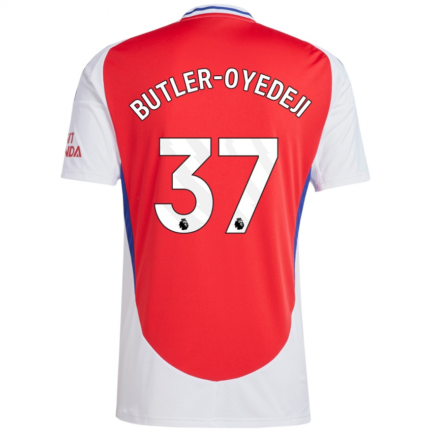 Børn Nathan Butler-Oyedeji #37 Rød Hvid Hjemmebane Spillertrøjer 2024/25 Trøje T-Shirt