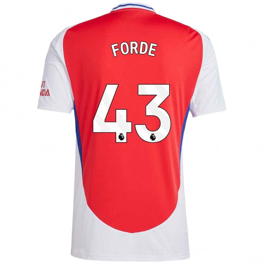 Børn Romari Forde #43 Rød Hvid Hjemmebane Spillertrøjer 2024/25 Trøje T-Shirt