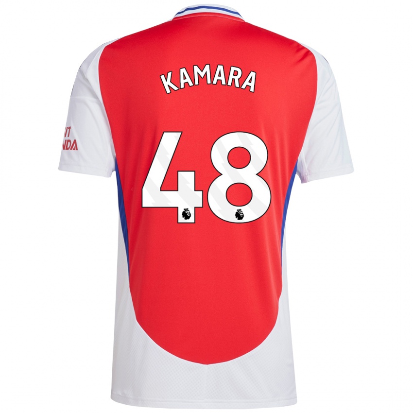 Børn Osman Kamara #48 Rød Hvid Hjemmebane Spillertrøjer 2024/25 Trøje T-Shirt