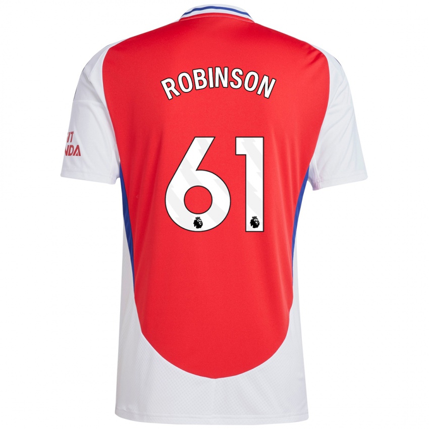 Børn Josh Robinson #61 Rød Hvid Hjemmebane Spillertrøjer 2024/25 Trøje T-Shirt