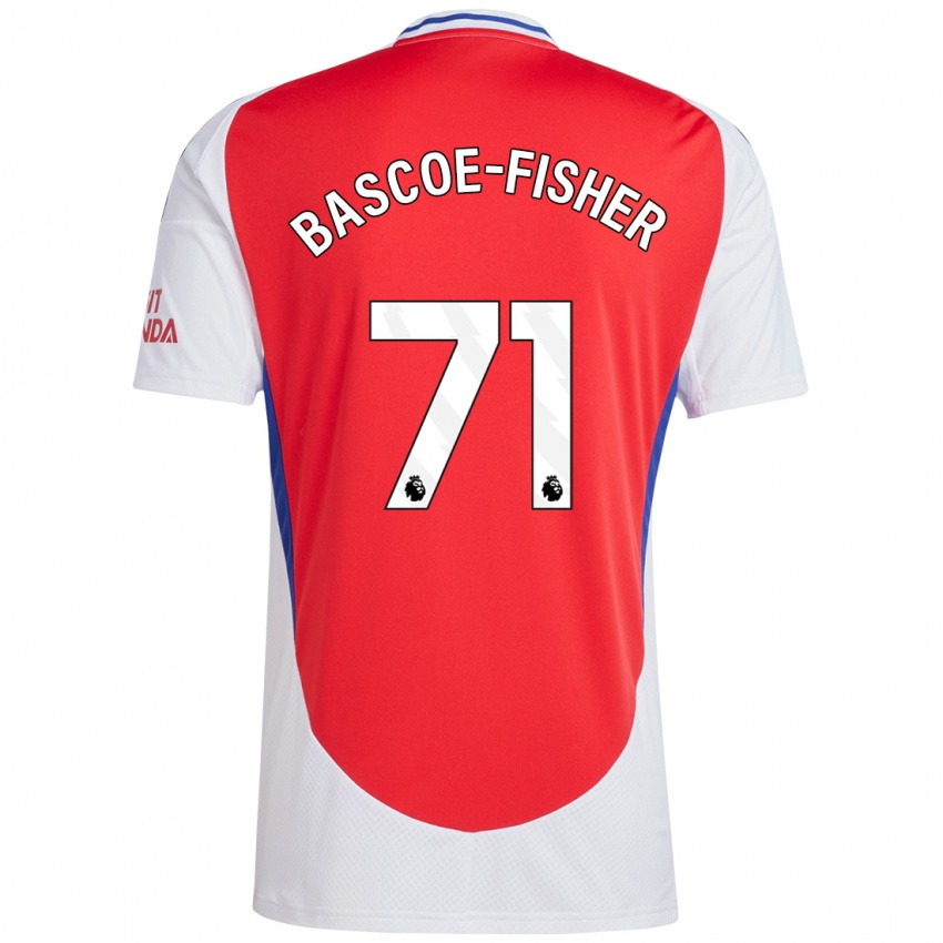 Børn Jakai Bascoe-Fisher #71 Rød Hvid Hjemmebane Spillertrøjer 2024/25 Trøje T-Shirt