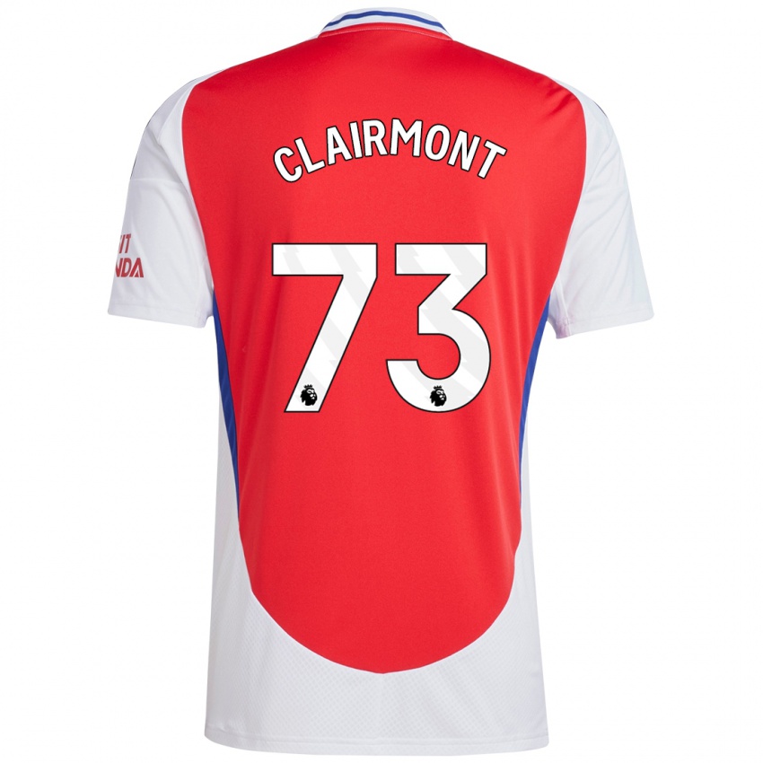 Børn Reece Clairmont #73 Rød Hvid Hjemmebane Spillertrøjer 2024/25 Trøje T-Shirt