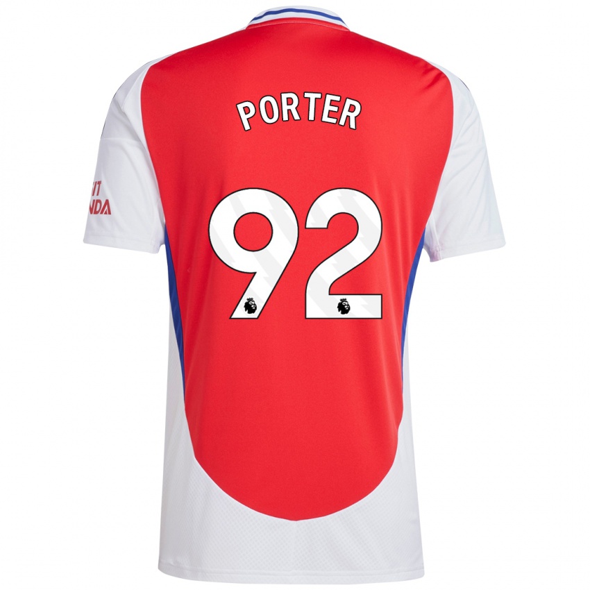 Børn Jack Porter #92 Rød Hvid Hjemmebane Spillertrøjer 2024/25 Trøje T-Shirt