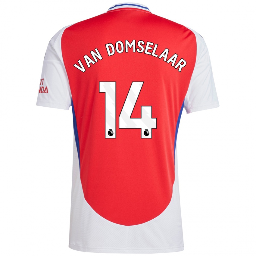 Børn Daphne Van Domselaar #14 Rød Hvid Hjemmebane Spillertrøjer 2024/25 Trøje T-Shirt