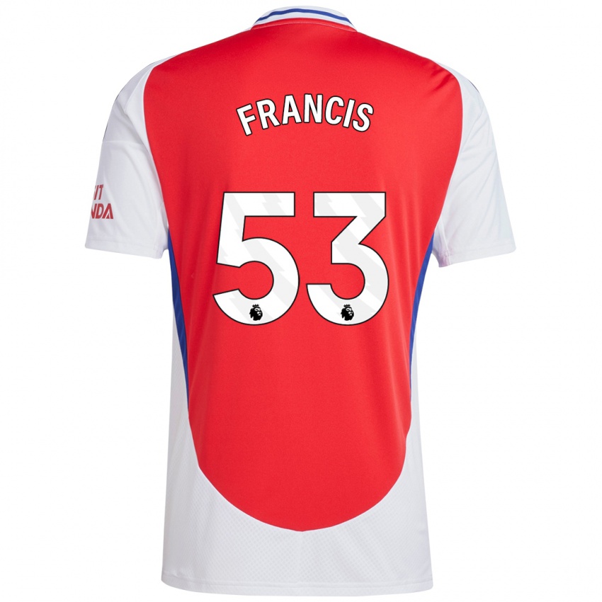 Børn Jack Henry Francis #53 Rød Hvid Hjemmebane Spillertrøjer 2024/25 Trøje T-Shirt