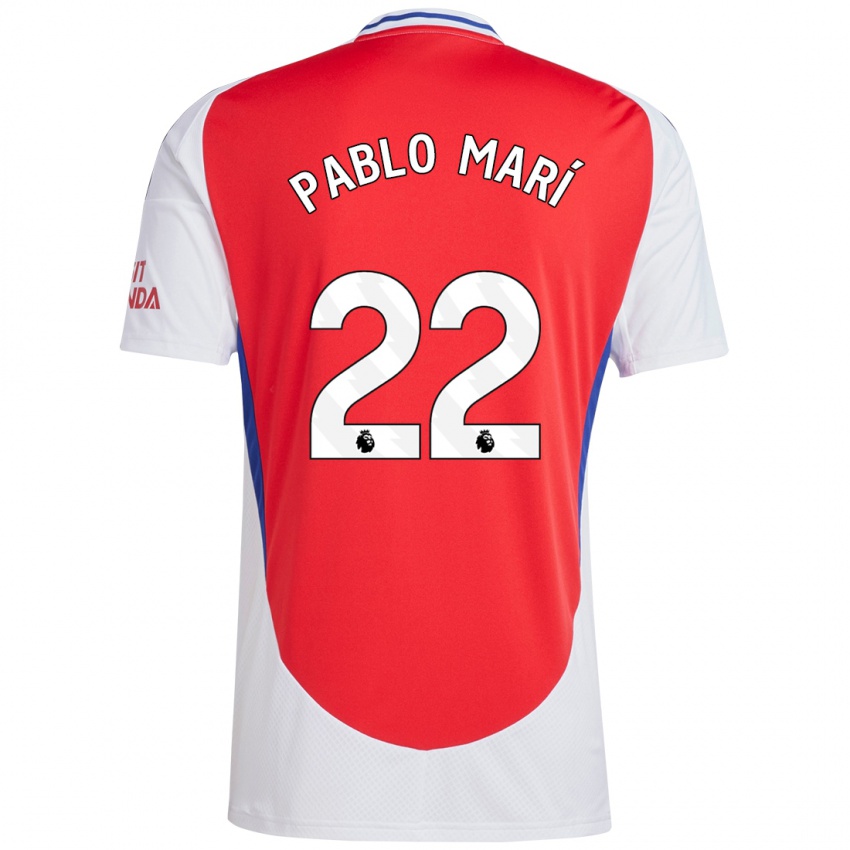 Børn Pablo Mari #22 Rød Hvid Hjemmebane Spillertrøjer 2024/25 Trøje T-Shirt